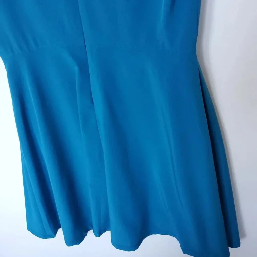 Z Spoke Zac Posen Dress Womens Size 4 Blue Cold Shoulder Fit And Flare NWT - Picture 12 of 16